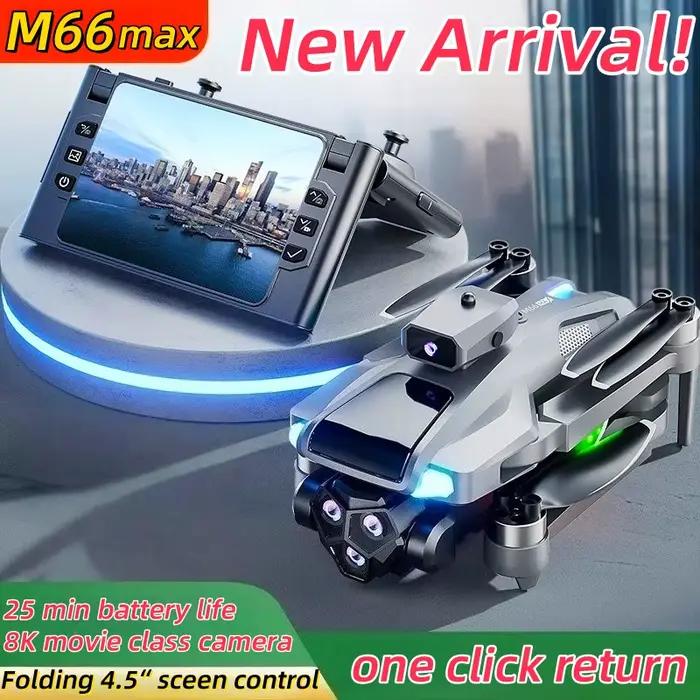 M66 nouveau Drone pliant 4.5 "écran 25 Min batterie 8K caméra de film Position du flux optique avion évitement d'obstacles sans brosse