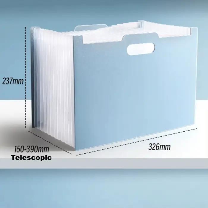 Organisateur de fichiers accordéon avec 13 poches, dossier extensible avec poche pour étiquette, ouverture verticale, format A4/Letter