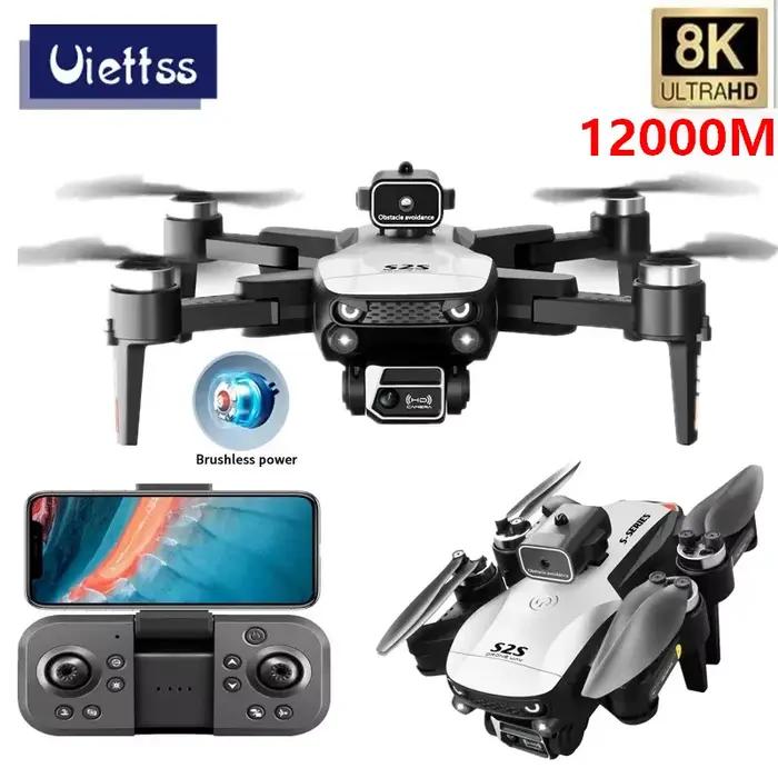 Nouveau S2S Mini Drone professionnel 8K HD caméra mouche 25Min évitement d'obstacles sans brosse pliable quadrirotor flux optique RC Dron