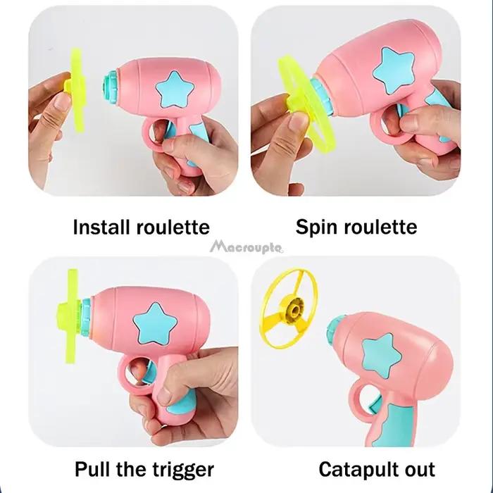Jouet interactif amusant pour chat, lanceur de mini-frisbees pour chaton, pistolet de tir pour jeux de poursuite, jouets pour chat, fournitures pour animaux de compagnie