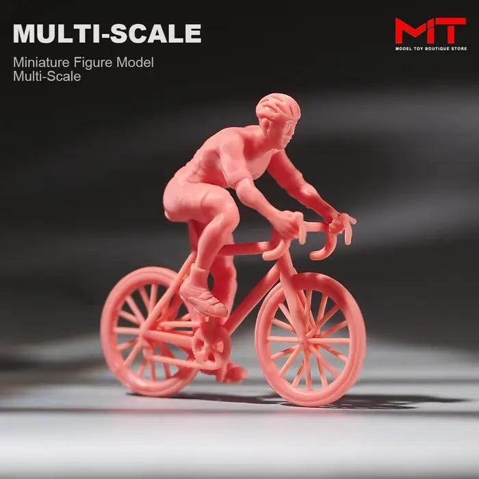Miniatures peintes 1/87 1/64 1/43 1/24 1/18 garçon conducteur de course vélo Figurine Diorama Mini poupée modèle scène accessoire