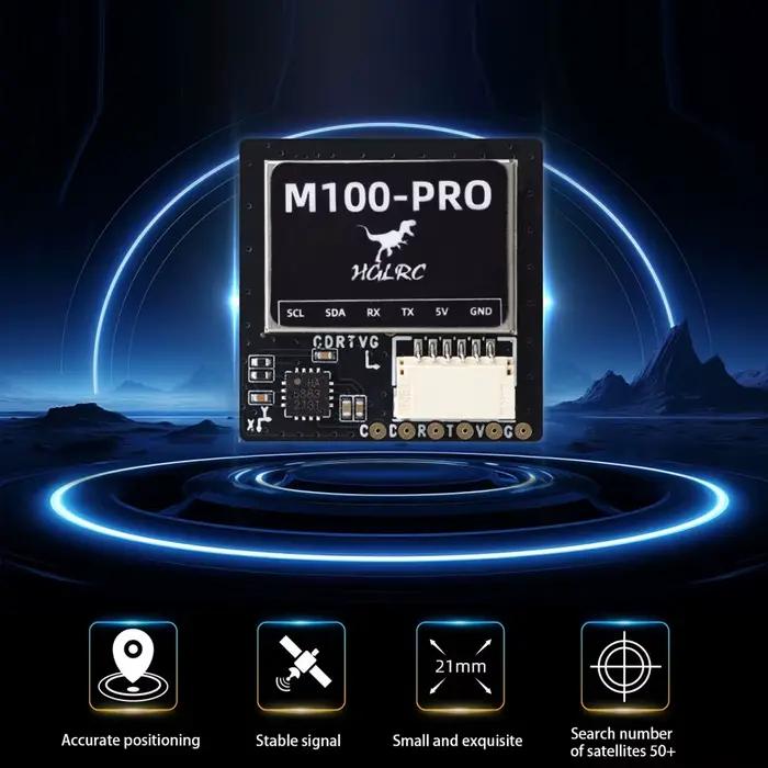 Puce GPS HGLRC M100 PRO B101 pour avions à contrôle radio avec boussole QMC5883L pour navigateurs aériens et passionnés de drones