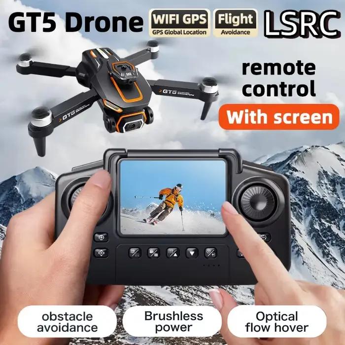 Drone GT5 RC 4K Caméra HD Professionnelle WIFI FPV Évitement d'Obstacles Jouet Quadricoptère Grande Écran Sans Balais Occasions Spéciales