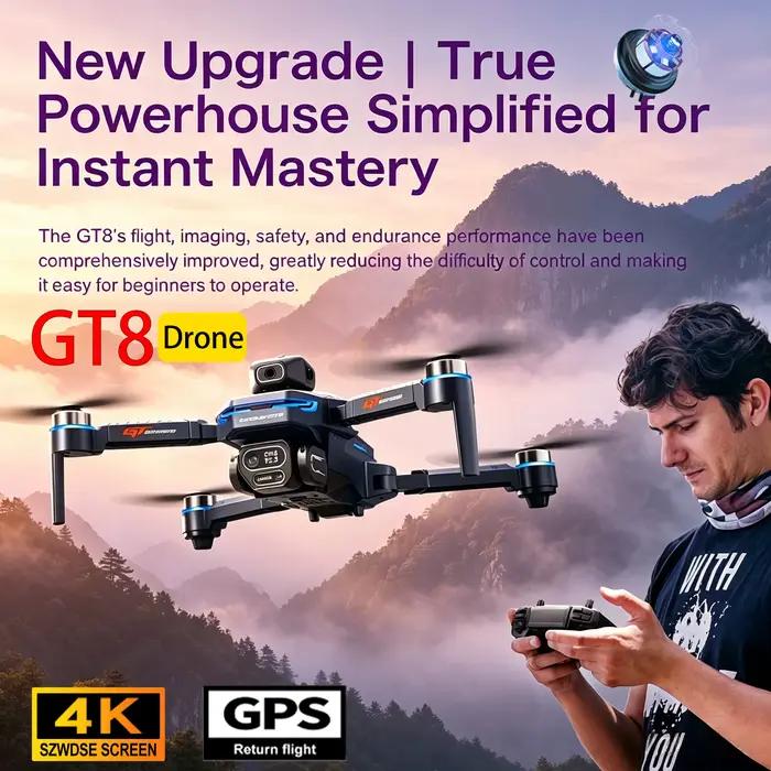 Drone Aérien Professionnel GT8 2026 avec Caméra HD 8K
