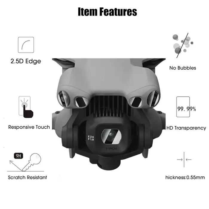Ensemble de protection en verre trempé pour DJI Mini 5 Pro 3 pièces antirayures pour drone occasionnel et professionnel
