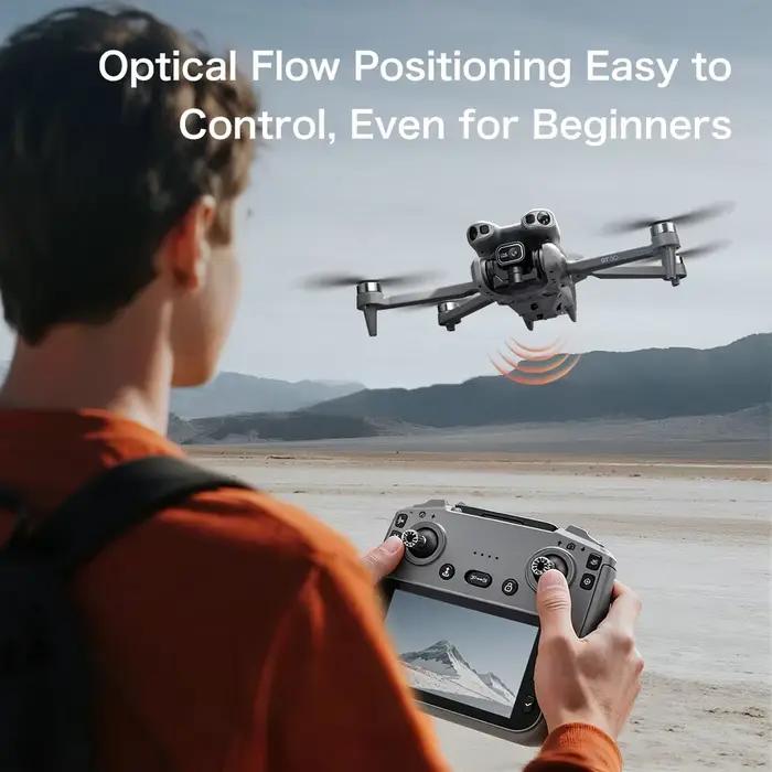 Drone cadeau idéal avec évitement d'obstacles – Quadrirotor à flux optique pliable sans balais à double caméra