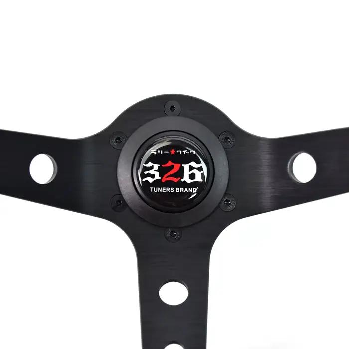 Volant de jeu de course Sim en cuir et alliage d'aluminium, pièces intérieures modifiées pour voiture, volant universel pour Pc 