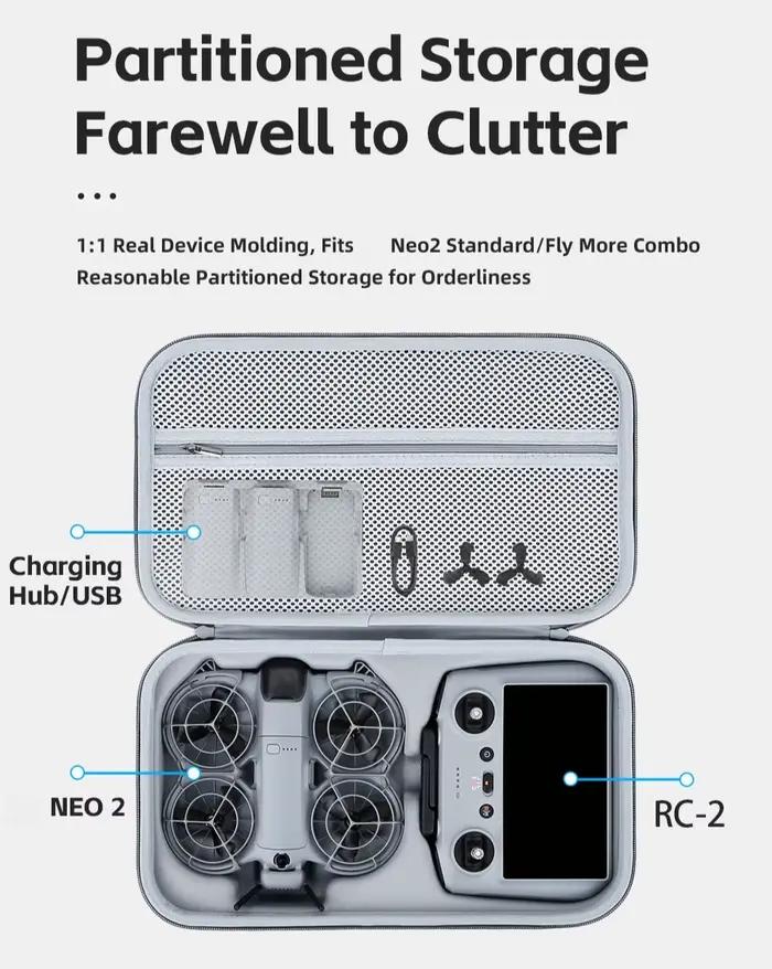 Pour DJI Neo2 RC-2 : Étui de rangement tout-en-un avec bandoulière
