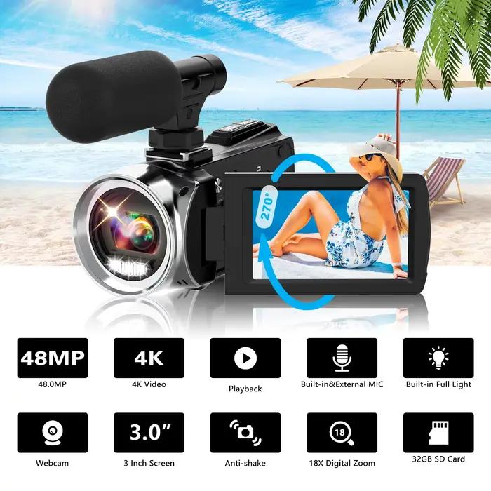 Caméscope 4K avec Microphone