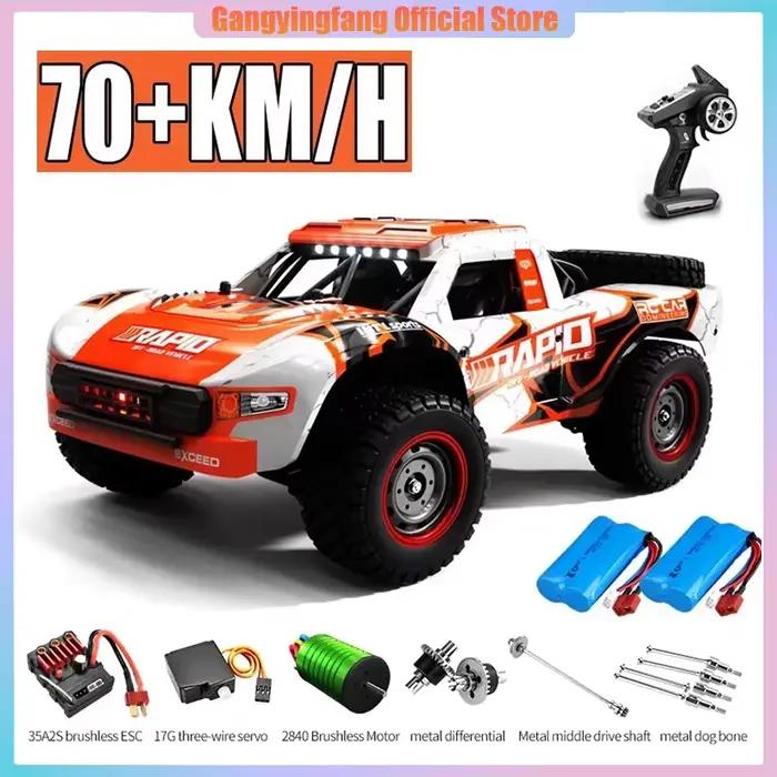 Voiture Rc tout-terrain 4x4, 50 km/h ou 70 km/h, moteur sans balais à grande vitesse, Monster Truck 1/16, voitures de course dans le désert/neige, jouets pour garçons