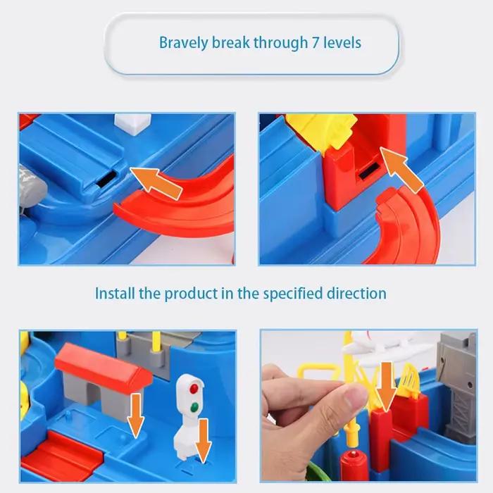 Jeu d'aventure sur rail de course, jouets éducatifs pour enfants, modèle de train mécanique interactif, animaux, fusée spatiale, jouet stimulant le cerveau