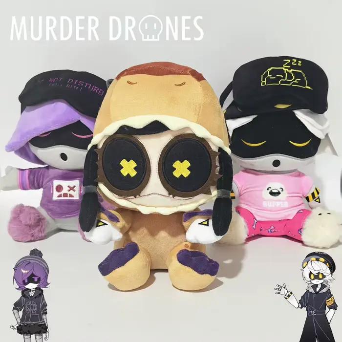 Poupées en coton Anime Murder Drones Cyn Uzi N Cosplay, poupée en peluche avec masque pour les yeux détachable, accessoires de décoration de chambre mignons