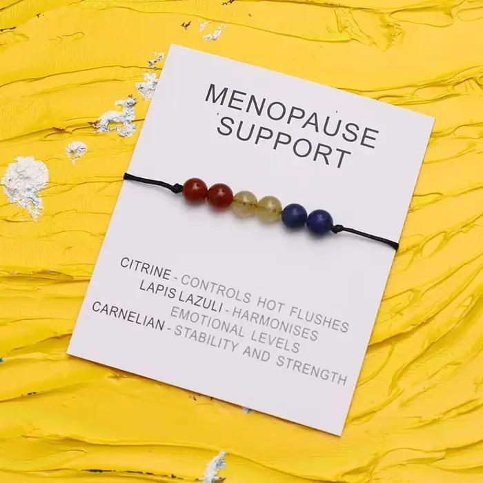 Bracelet de soutien en cristal de cornaline pour femme, bijoux de guérison, bouffées de chaleur, aide à la ménopause