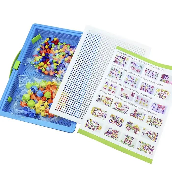 296 pièces champignon ongles bricolage jouets faits à la main enfants Montessori jouets éducatifs Intelligent 3D Puzzle jeu Puzzle cadeaux