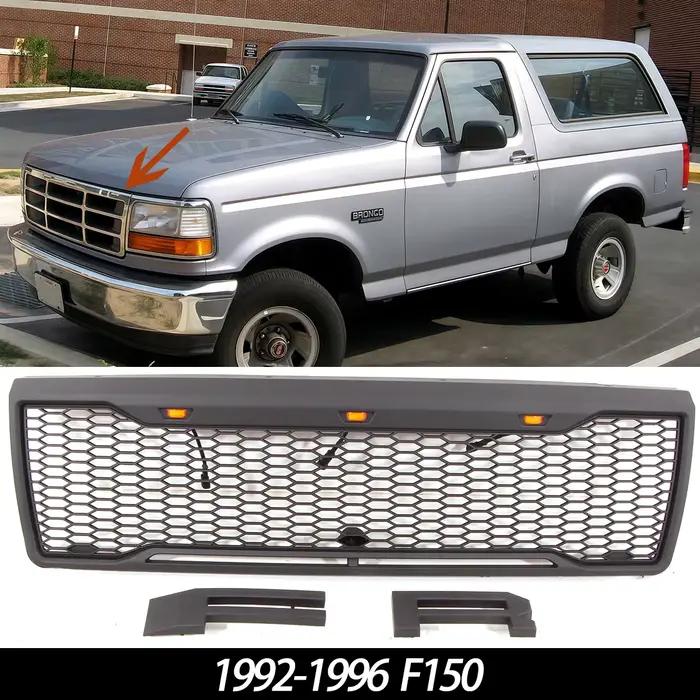 Calandre avant avec lumière pour Ford F150 1980-1986 / 1987-1991 /1992-1996 Grille de course supérieure Raptor F-150