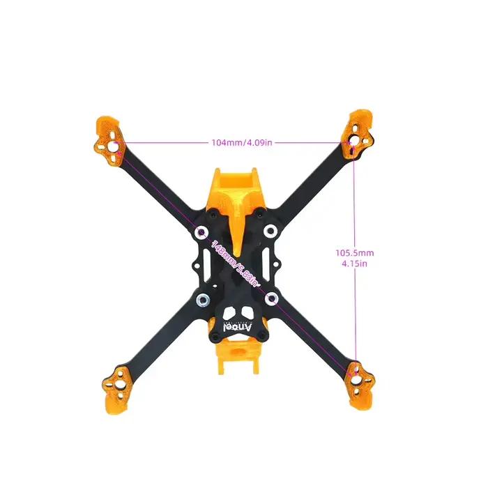 Angel35 HD 3.5 pouces Kit de cadre FPV en Fiber de carbone avec impression 3D ultraléger pour les constructions de drones quadrirotor Freestyle