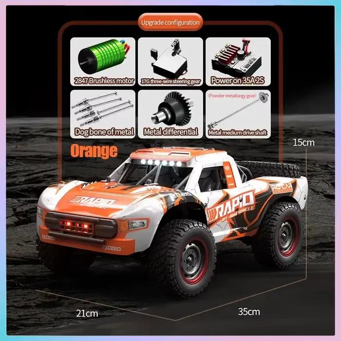 Voiture Rc tout-terrain 4x4, 50 km/h ou 70 km/h, moteur sans balais à grande vitesse, Monster Truck 1/16, voitures de course dans le désert/neige, jouets pour garçons