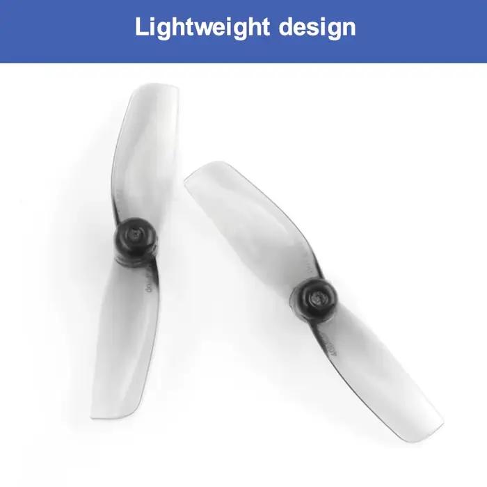 HQProp Micro Whoop 40MMX2 hélices en Poly carbonate gris 2CW + 2CCW arbre 1.5MM pour Drones