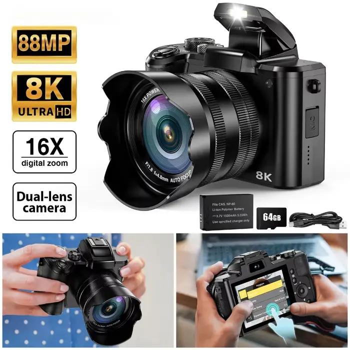 Caméra numérique 8K 88MP WiFi pour vlogging