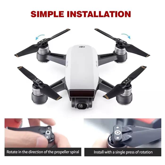 Copie 4 pièces/ensemble hélice pliante en Fiber de carbone à dégagement rapide 4730F pour accessoires de Drone DJI Spark