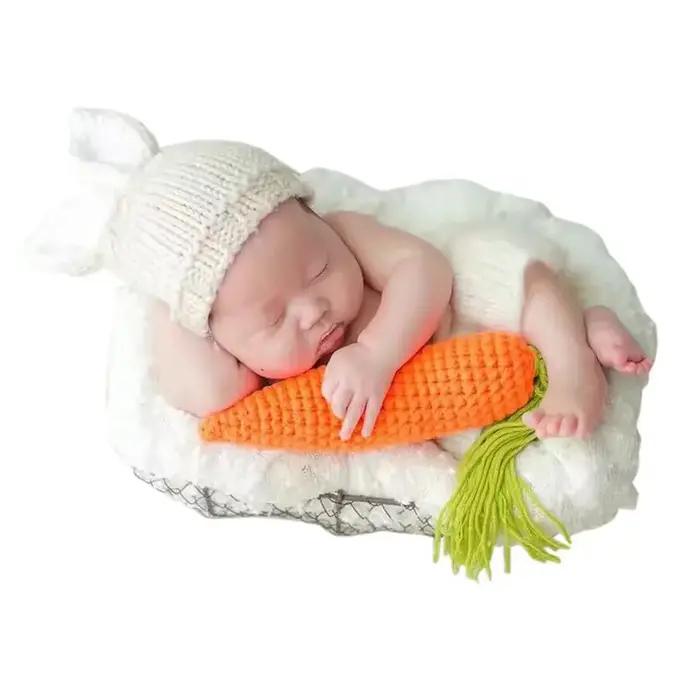 Accessoires de photographie pour nouveau-né garçon et fille, tenues de photo, costume de prise de vue de radis, pantalon ogo, chapeau, barboteuse, tenue de séance photo pour bébé
