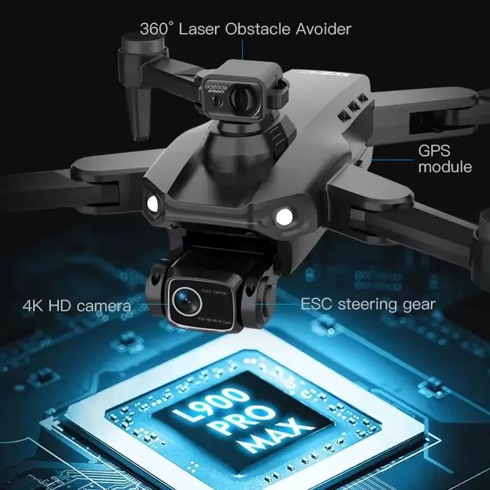 Drone GPS L900 Pro MAX 4K professionnel HD double caméra 5G Wifi 360 ° Jouet