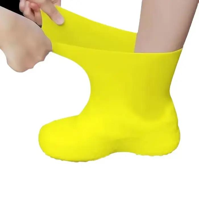 1 paire de couvre-chaussures imperméables en Silicone, en caoutchouc résistant aux lèvres, équipement de pluie, accessoires pour les jours de pluie en plein air
