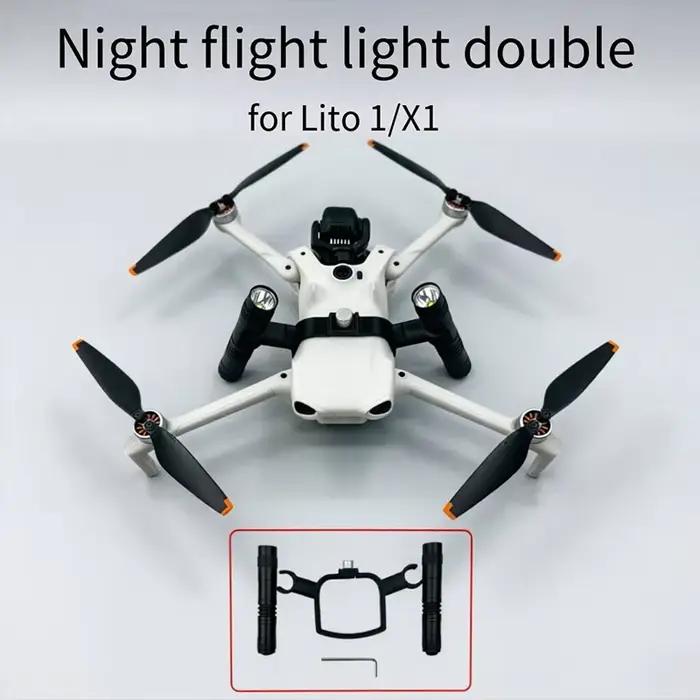 Lampe de vol de nuit double DJI Lito 1/X1 avec support d'éclairage