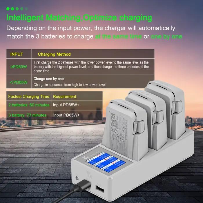 Chargeur de batterie 3 en 1 pour Drone DJI Flip