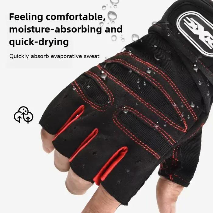 Gants d'entraînement pour hommes et femmes, demi-doigt avec bracelet de poignet pour le Sport, l'haltérophilie, l'entraînement, vélo, motocycliste, gant de gymnastique