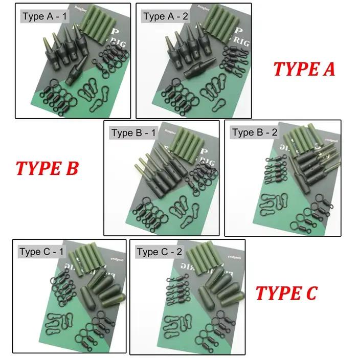 5 kits de plate-forme de course pour accessoires de pêche à la carpe manchons anti-enchevêtrement à changement rapide plates-formes de cheveux pivotantes carpe feeder matériel de pêche