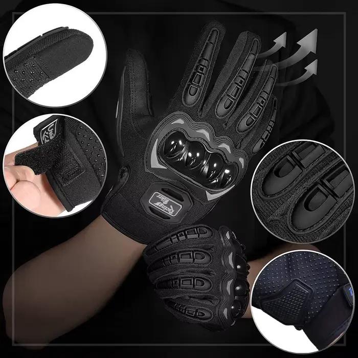 Gants de moto de course pour hommes, protection anti-chute, été, motocross, équipement de protection respirant, bleu, rouge, paume antidérapante 