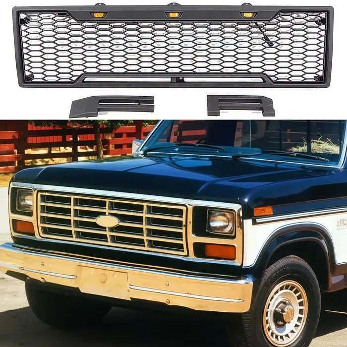 Calandre avant avec lumière pour Ford F150 1980-1986 / 1987-1991 /1992-1996 Grille de course supérieure Raptor F-150