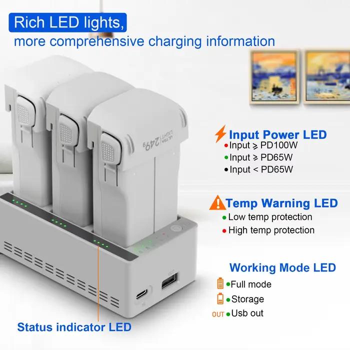 Chargeur de batterie intelligent 100W pour drone DJI Lito 1/Lito X1
