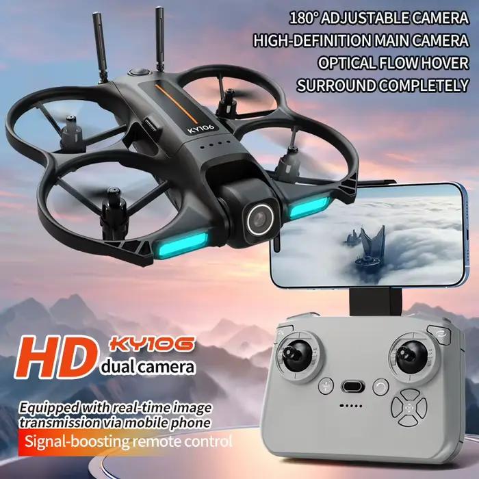 Nouveau Drone KY106 2026 avec Caméra Aérienne HD 8K, Évitement Intelligent des Obstacles, Télécommande à Grand Écran, Pliable et Moteur Brushless