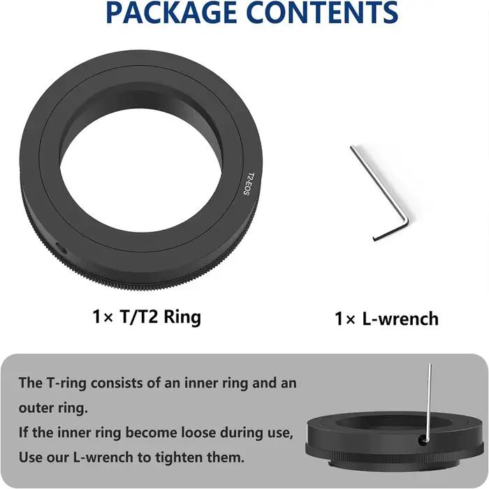 Lightdow-Bague d'adaptation d'objectif T2 T