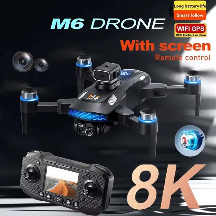 Xiaomi M6 Drone 8K HD double caméra 5G WIFI FPV moteur sans brosse évitement d'obstacles avec écran télécommande