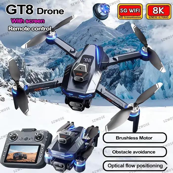 Nouveau drone GT8 2026 GPS 8K professionnel HD 360 ° Jouets quadricoptères pliables avec double caméra