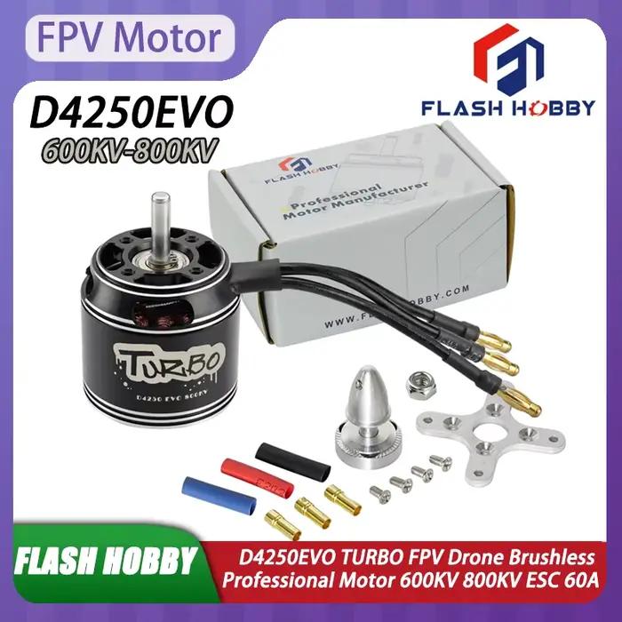 FLASH HOBBY D4250EVO TURBO Drone FPV Moteur Brushless Professionnel 600KV 800KV ESC 60A Drones FPV DIY Cadeaux pour Garçons