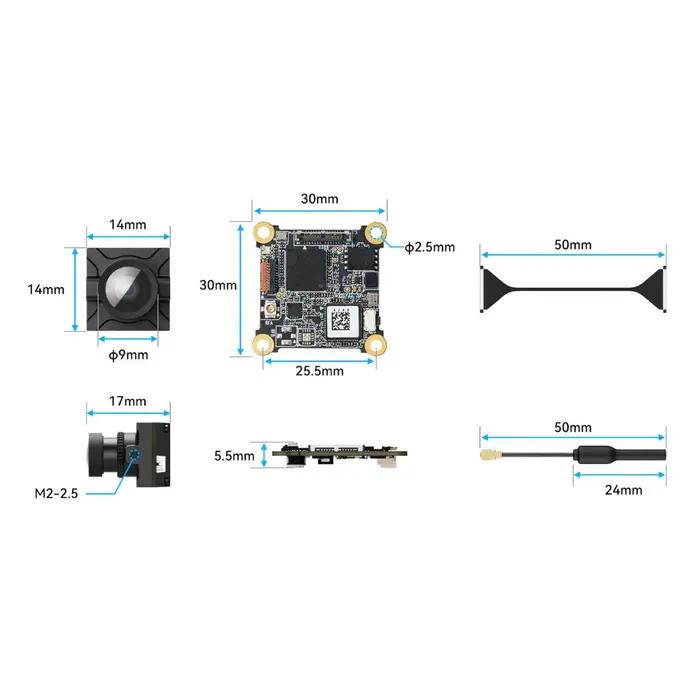 BETAFPV P1 HD VTX ArtLynk 1080p 60fps 60ms 5km 170 ° FOV 1/2.9 CMOS 6.5g Plug & Play pour drone FPV