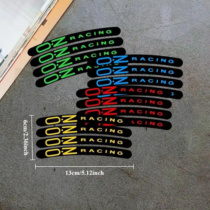 Autocollants réfléchissants pour roues OZ Racing (4 pièces/ensemble), autocollants universels pour jantes de moto et de voiture