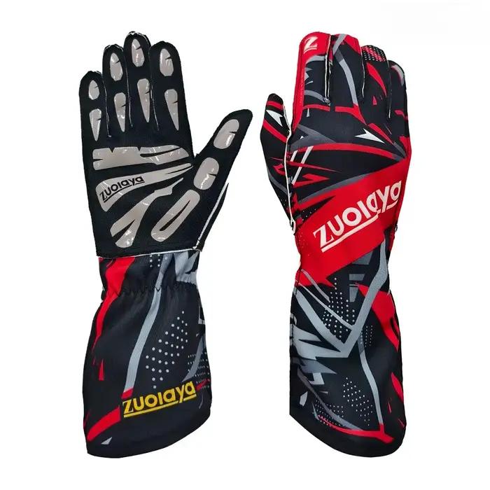 Gants de karting longs respirants, gants de moto et de motocross antidérapants en silicone, gants de course automobile et de karting