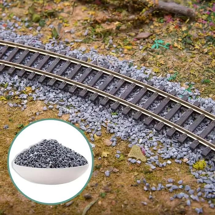 Gravier de ballast pour maquettes ferroviaires, sable gris miniature pour diorama de train, matériau de fond de piste à l'échelle, construction de paysages DIY