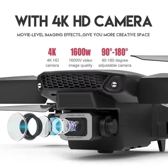 Drone E88 Pro WiFi FPV. Caméra grand angle HD 4K/1080P