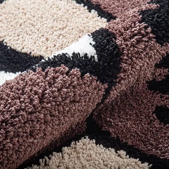 Tapis Tufting Tournesol Esthétique pour Salle de Bain Antidérapant, Tapis Moelleux Épais à Motif Fleur Cactus, Tapis en Peluche pour Chambre à Coucher, Décoration Maison, Cadeau
