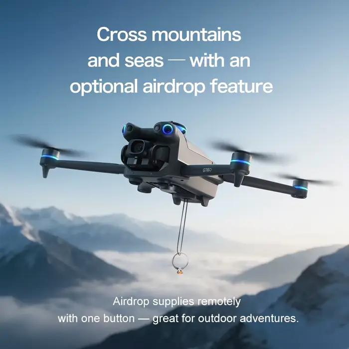 NOUVEAU Mini Drone GT60 avec Double Caméra 8K, Évitement d'Obstacles, GPS Fixe, Télécommande, Quadricoptère Jouet 20000M 2026