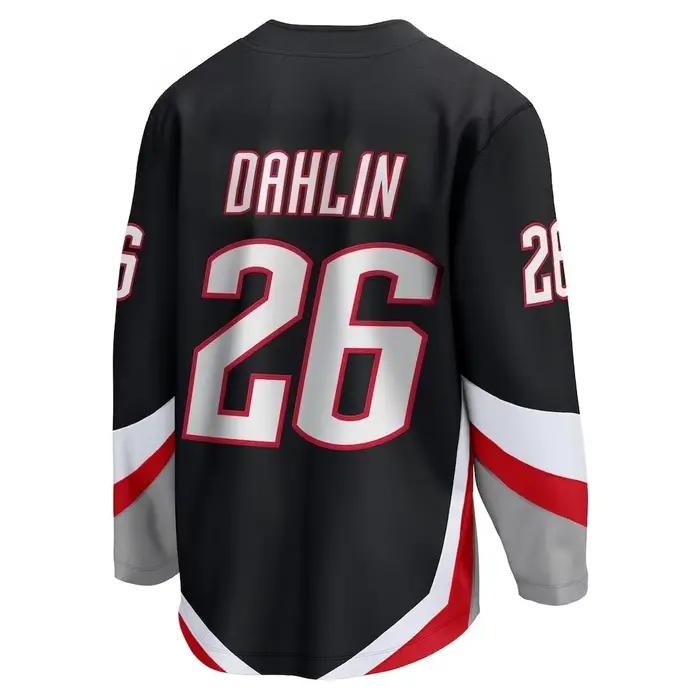 2026 Nouveau maillot de hockey noir avec rouge/blanc gris agressif Buffalo Logo Dynamic Design maillot de sport impression 3d HD