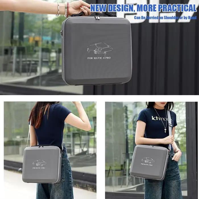 Sac à main Volodymyr PU pour drone DJI Mavic 4 Pro sac à bandoulière mallette de transport accessoire drone sac à main robuste pour contrôleurs et batteries occasions professionnelles et personnelles