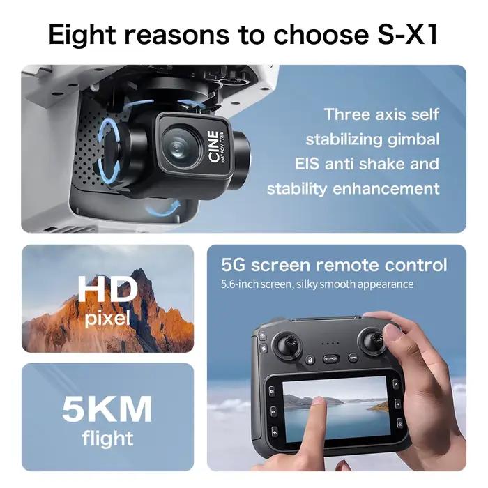 Drone GPS S-X1 MAX avec cardan 3 axes