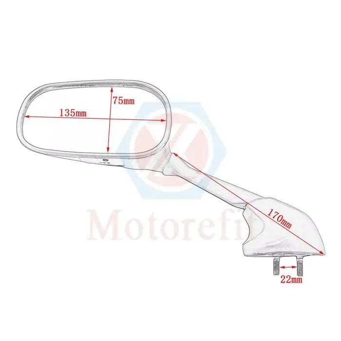 1 paire de rétroviseurs de course de moto pour Yamaha YZF-R6 YZF R6 YZFR6 2006 2007